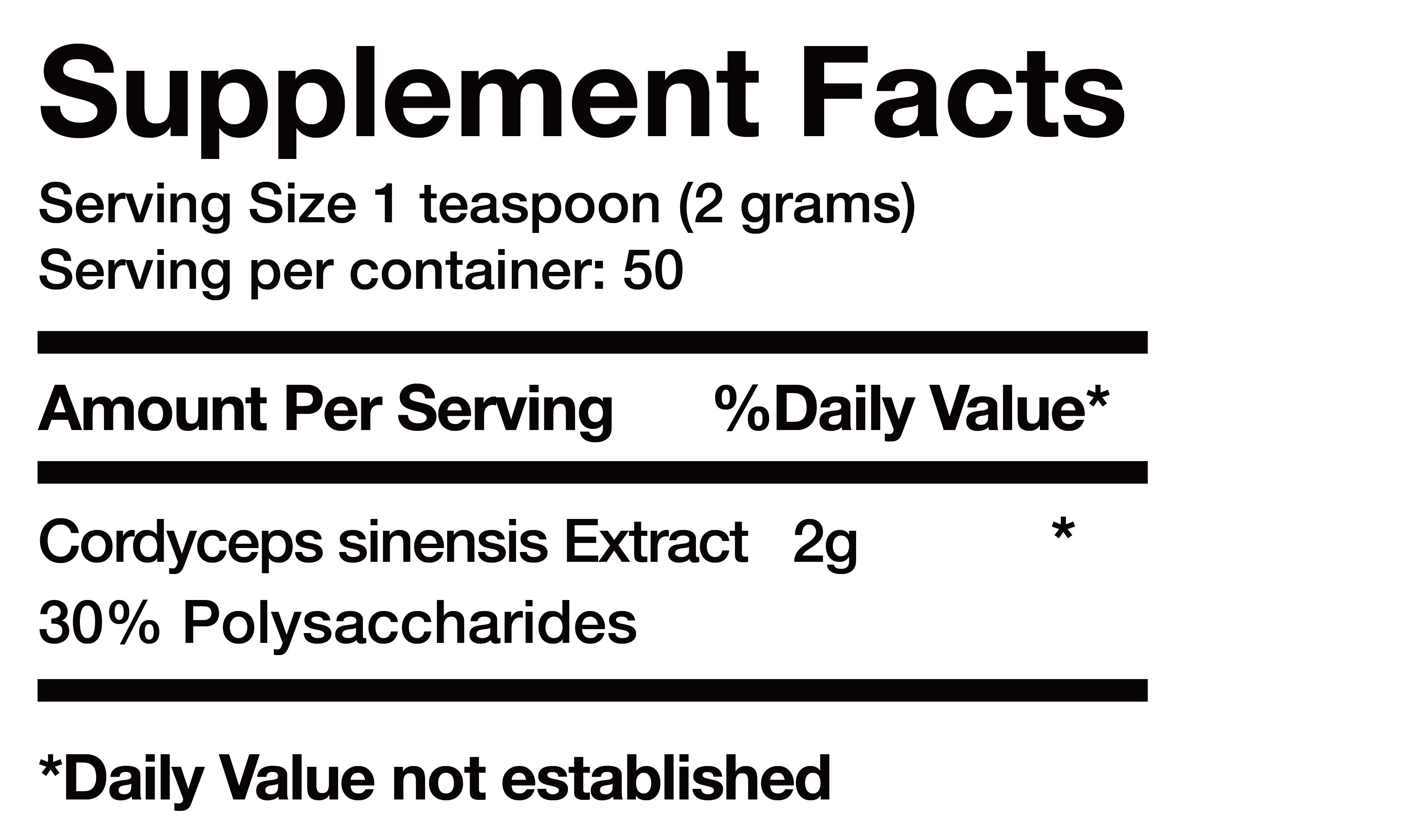 CordyCS-4 Extract nutrition facts